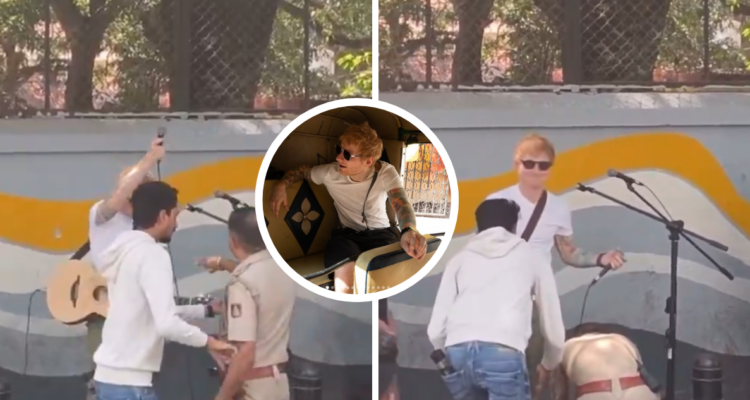 Ed Sheeran daba concierto improvisado en calles de India, pero es impedido por policía