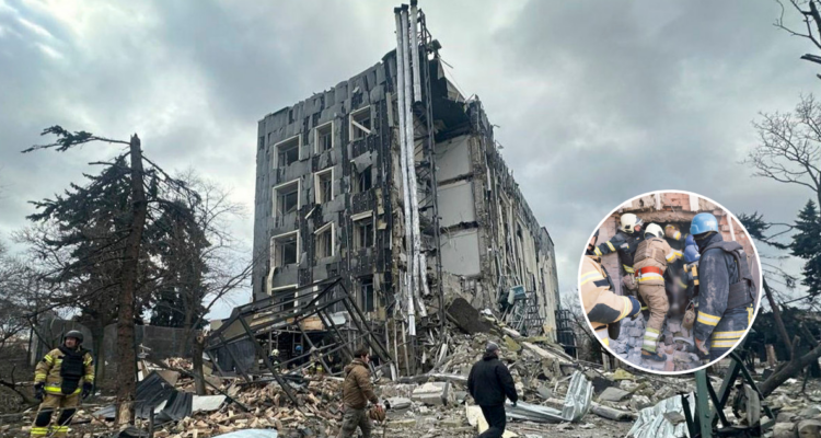 Cinco muertos y decenas de heridos tras ataque ruso con misil balístico en el centro de Izium, Ucrania