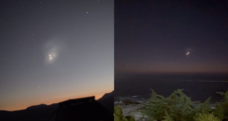 Restos del cohete Falcon 9 que confundieron con un ovni al ser vistos desde Chile