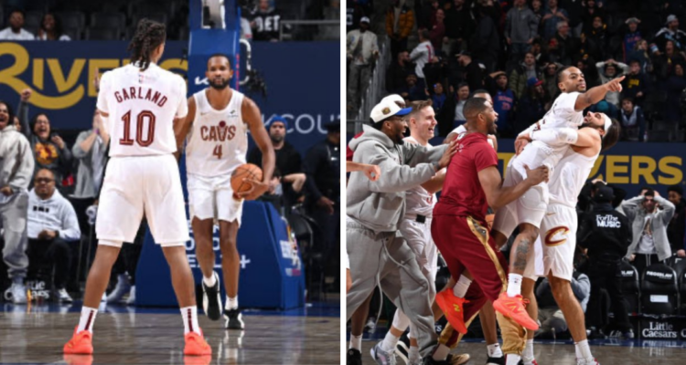 Desde el círculo central y sin tiempo: el triple de Garland que dio triunfo a Cavaliers ante Pistons