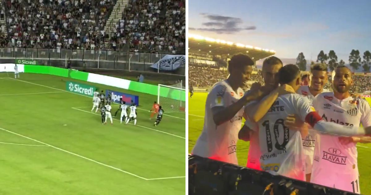 Neymar impactó con golazo olímpico para Santos.
