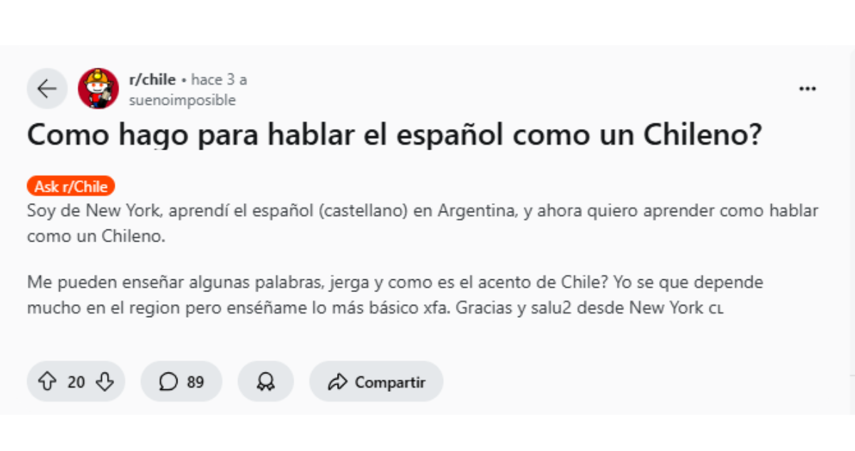 "Aprende a usar la wuea": gringo quiere aprender a hablar como chileno y recibe los peores consejos