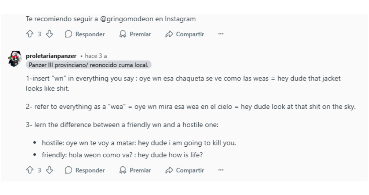 "Aprende a usar la wuea": gringo quiere aprender a hablar como chileno y recibe los peores consejos