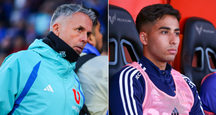 Gustavo Álvarez apunta a Lucas Assadi tras los pocos minutos del volante en Universidad de Chile.