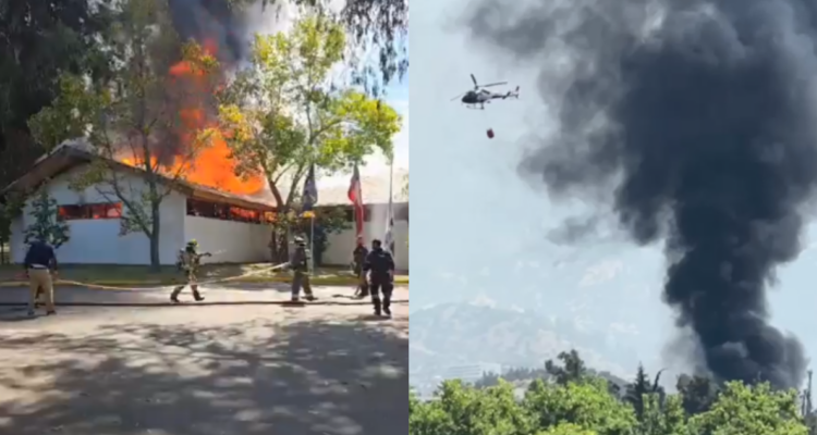 Hasta con helicóptero combaten gigantesco incendio en Club de Golf de La Dehesa