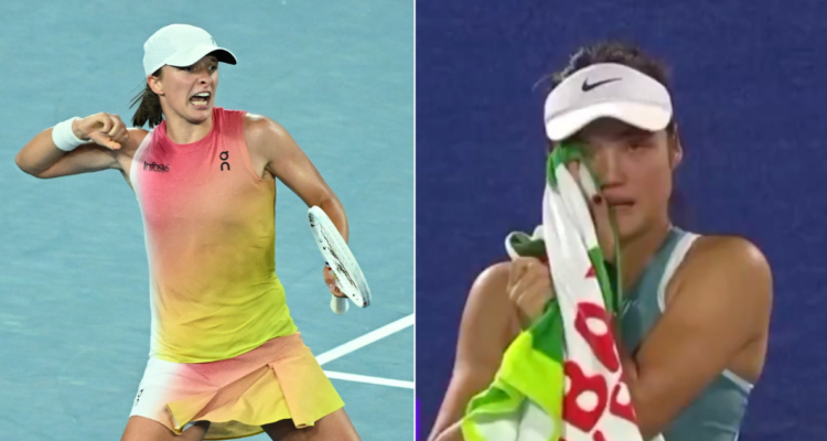 Iga Swiatek golpea la mesa tras el episodio de acoso sufrido por Raducanu en Dubái.