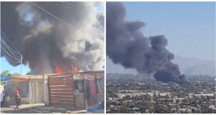 Incendio consume una ferretería y viviendas aledañas en la comuna de La Granja