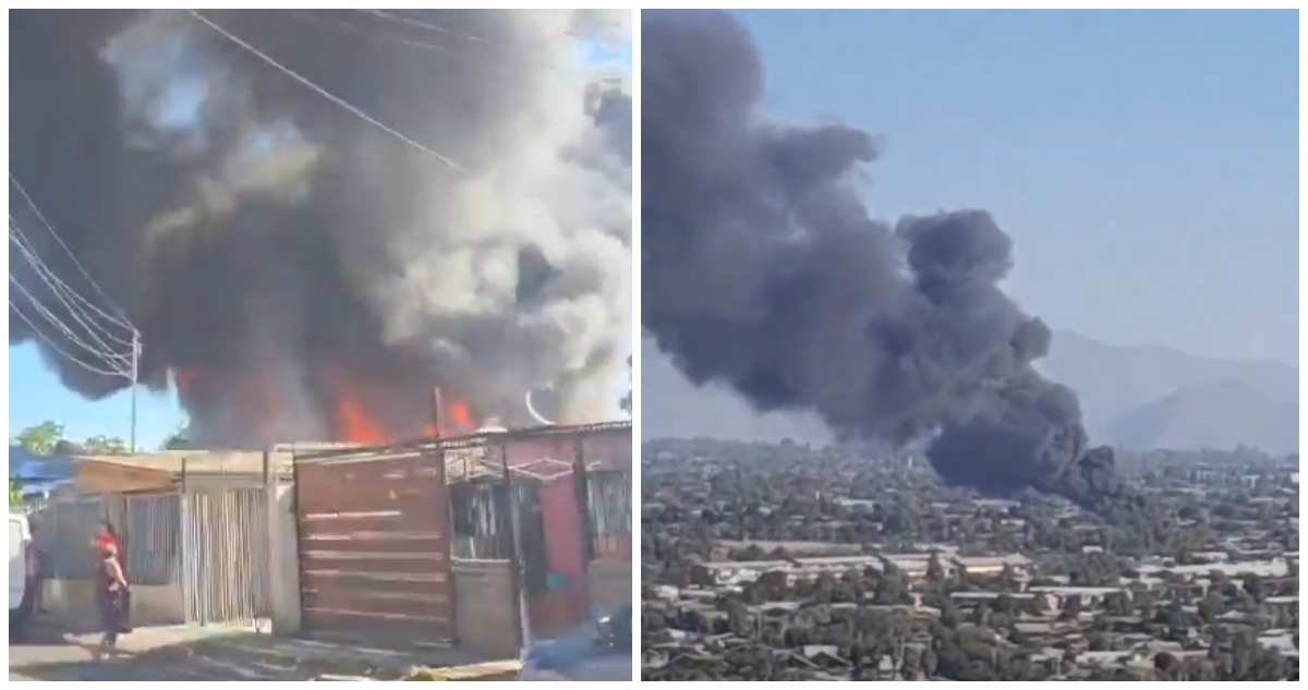 Incendio consume una ferretería y viviendas aledañas en la comuna de La Granja