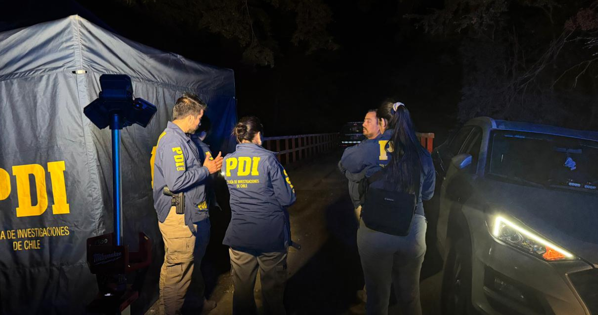 Diligencias en Puente San Pedro, donde fue abandonado el cadáver de María Angélica Ascui