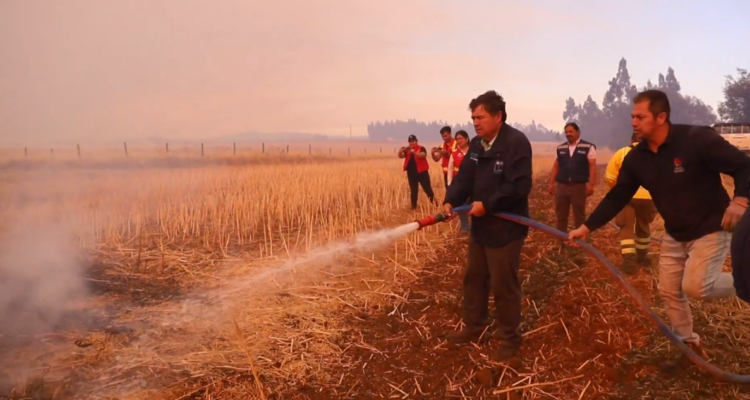 La política haciendo del drama un show: Ministro Valenzuela se graba apagando llamas en Traiguén