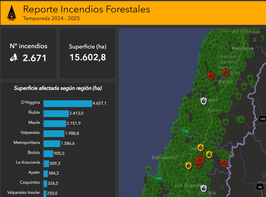 Así puedes ver los incendios forestales que están activos en Chile: revísalo con mapas y reportes