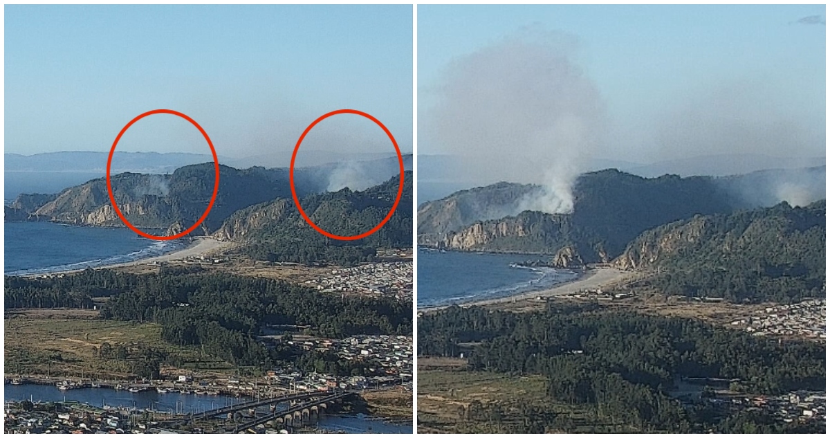 Intencionalidad en incendios forestales de Lebu