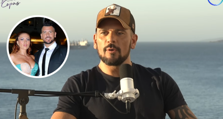 Juan Pedro Verdier en podcast con Carla Jara y en miniatura junto a Karen Paola en referencia a su separación