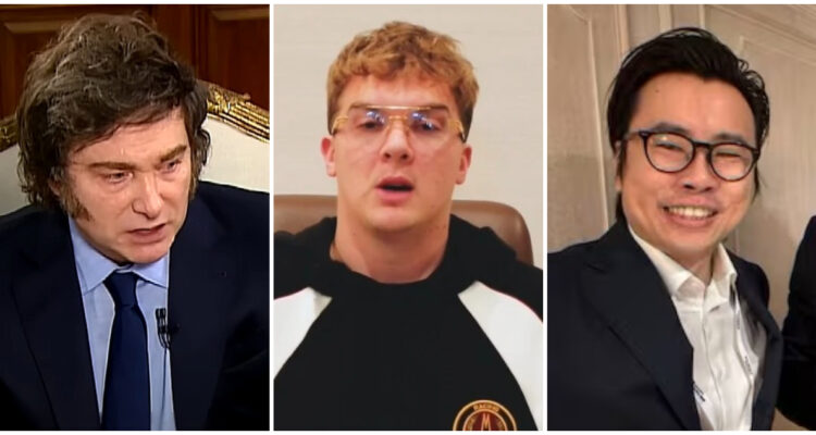 Javier Milei, Hayden Mark Davis y Julian Peh