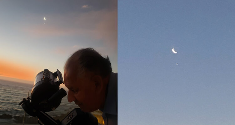 Fotos de la conjunción planetaria entre Venus y la Luna