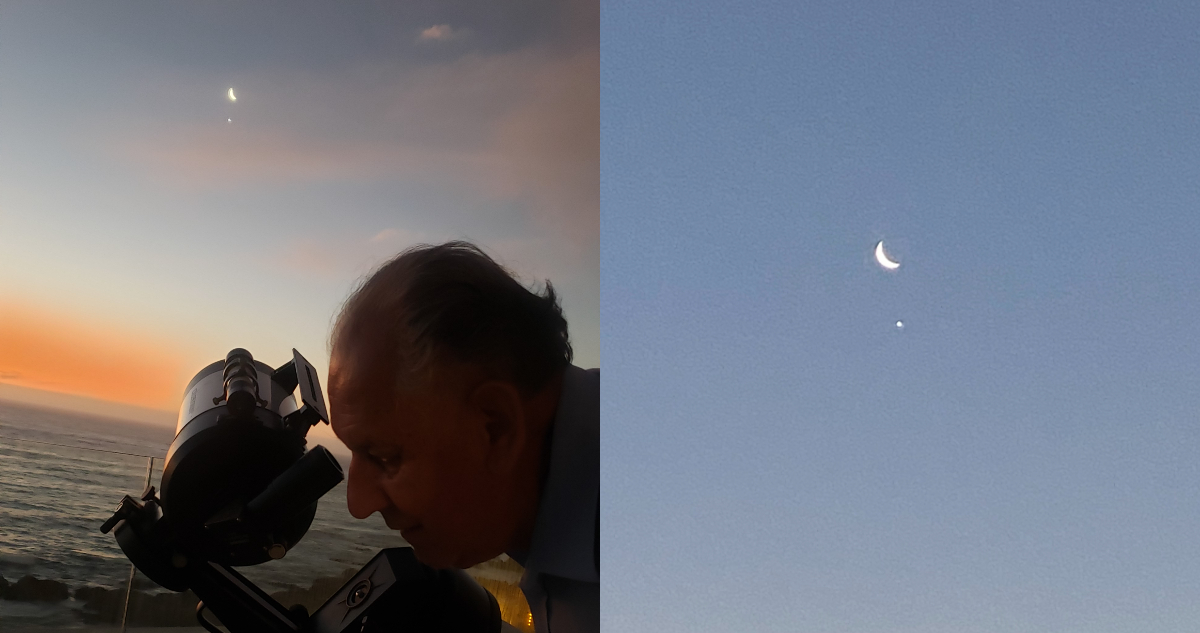 Fotos de la conjunción planetaria entre Venus y la Luna