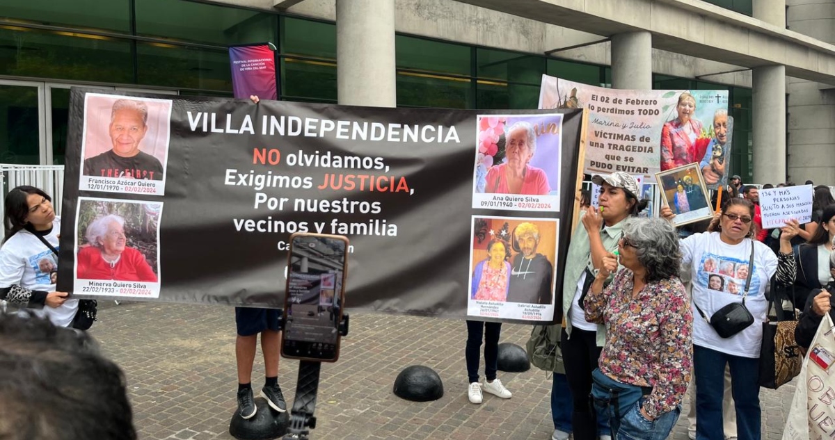 Manifestación de víctimas fatales de megaincendio en Viña del Mar