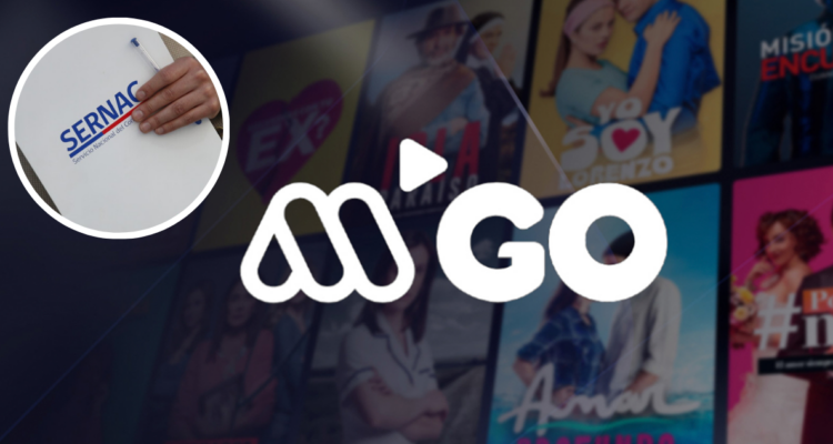 Logo de Mega Go y del Sernac en referencia a oficio por fallas en la plataforma