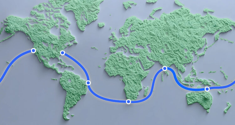 Distribución del cable submarino de Meta