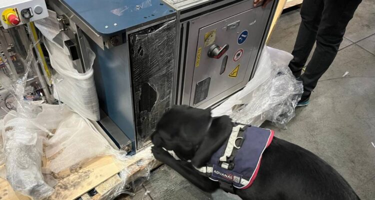 Descubren 102 kilos de metanfetamina oculta en máquina proveniente de México: hay 4 detenidos