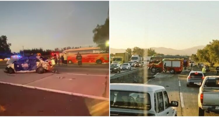 Un muerto en colisión múltiple en Melipilla