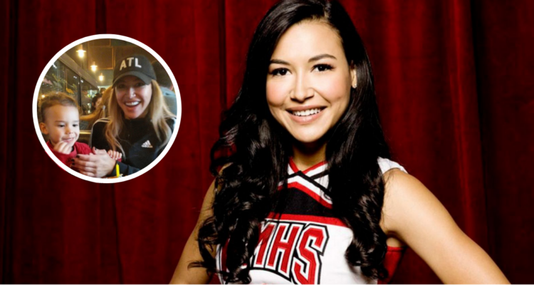 Naya Rivera en Glee y junto a su hijo