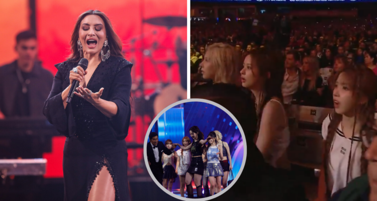 Integrantes del grupo de K-Pop NMIXX quedaron con la boca durante show de Myriam Hernández en Viña