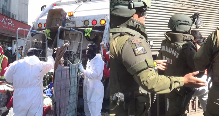 Operativo cerca de Vega Central contra el comercio ilegal deja 4 detenidos y decomiso de 250 puestos