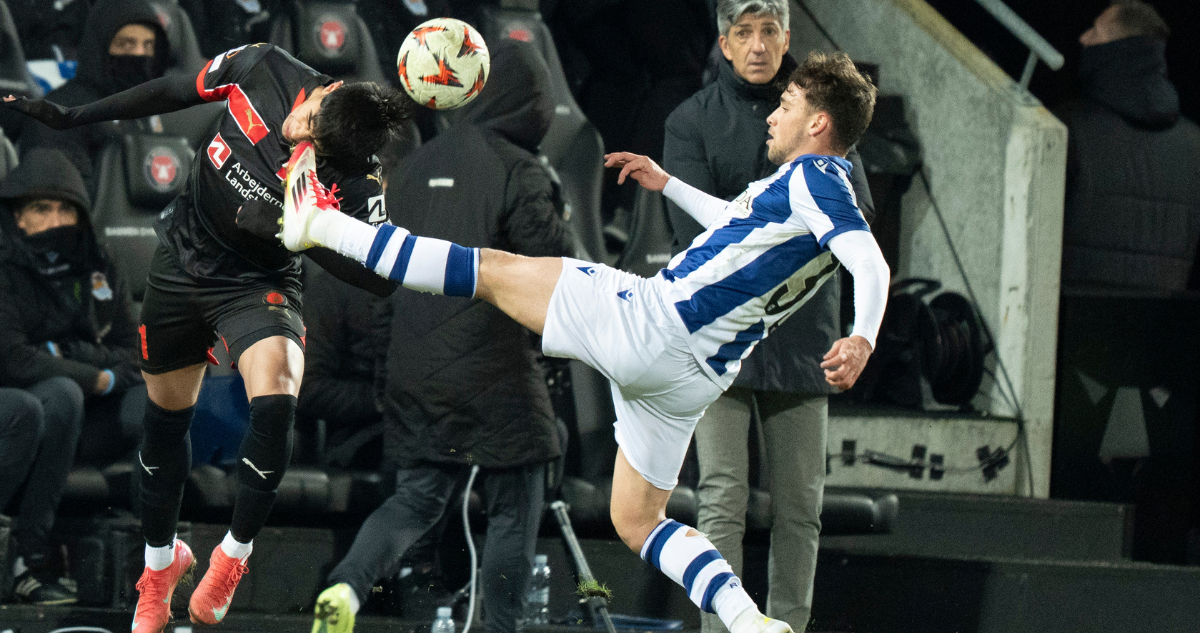 Darío Osorio y el Midtjylland caen ante Real Sociedad en ida de los 16avos de final de Europa League