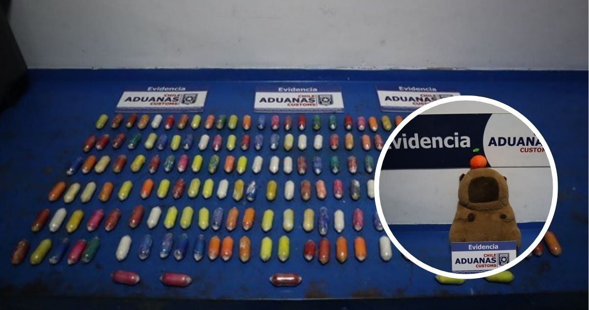 Sorprenden a ciudadana boliviana viajando con 185 ovoides de pasta base ocultos en peluche de capibara