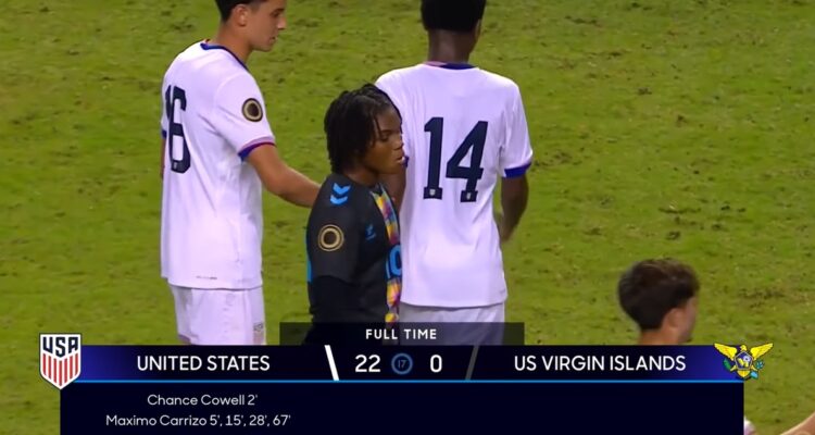 Estados Unidos no tuvo piedad y goleó 22-0 a Islas Vírgenes.