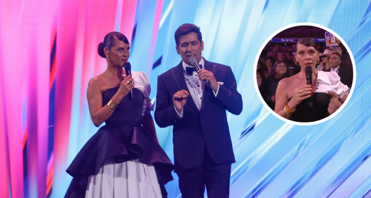 Paola Volpato junto a Rafael Araneda en el Festival de Viña