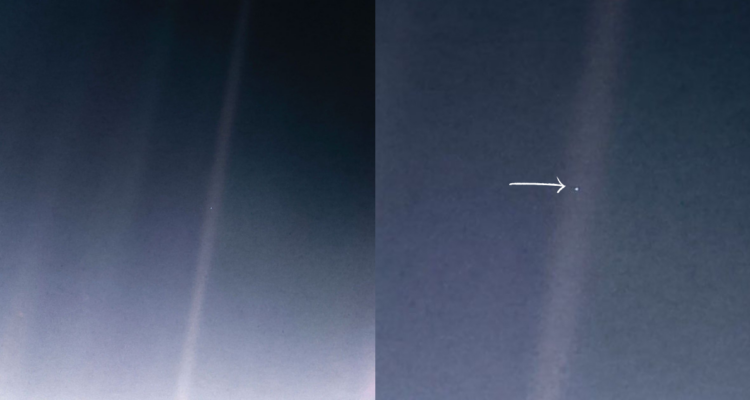 Un punto azul pálido