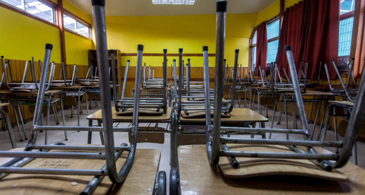 Sala de clases por retorno de estudiantes en La Araucanía
