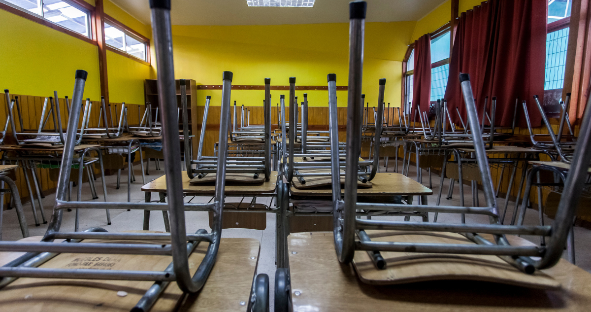 Sala de clases por retorno de estudiantes en La Araucanía
