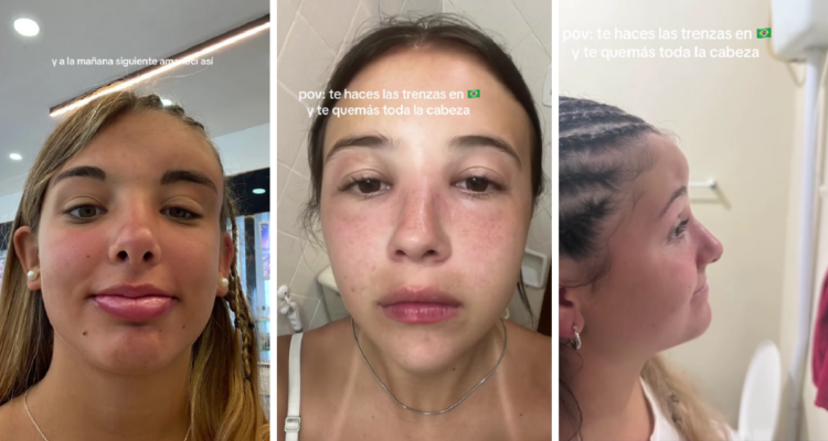 Capturas de TikTok de personas con trenzas africanas en referencia a riesgos