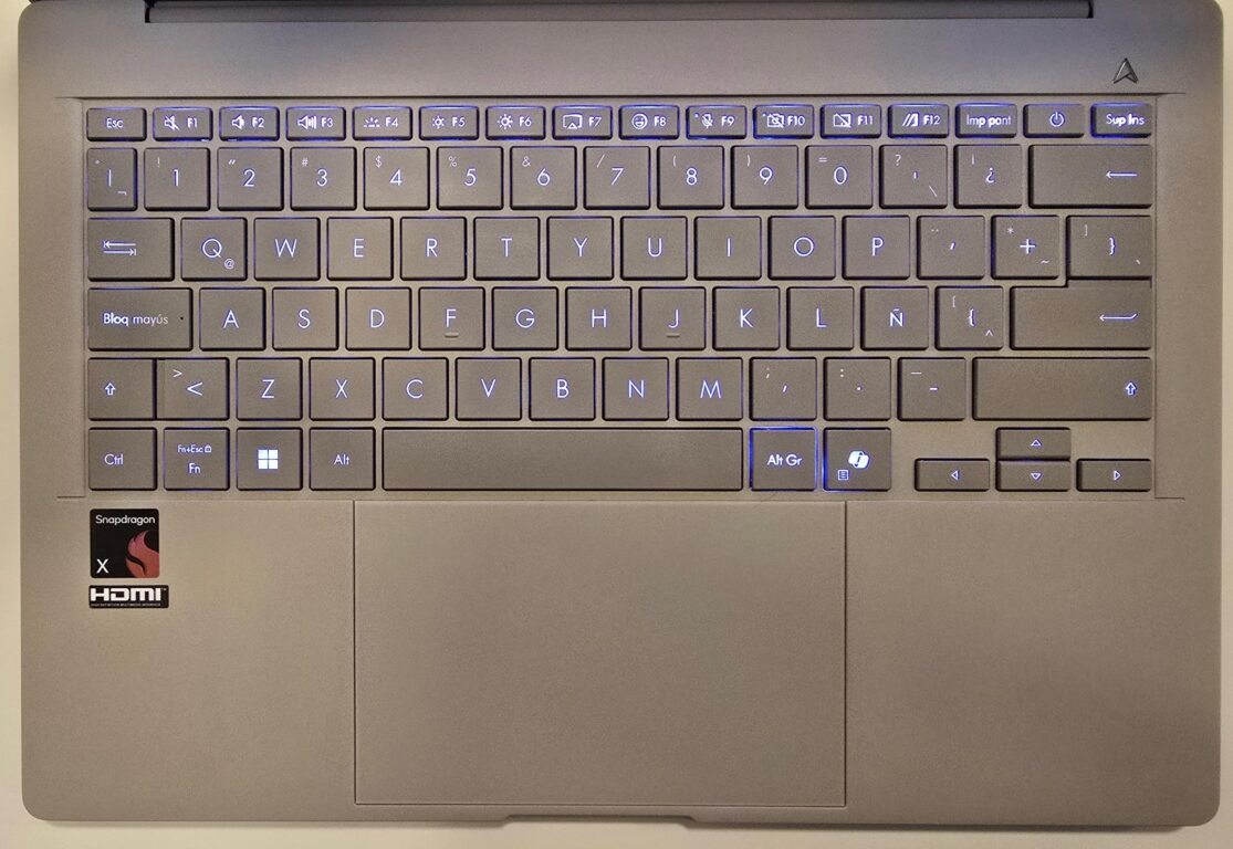 Teclado de la ASUS Zenbook A14.