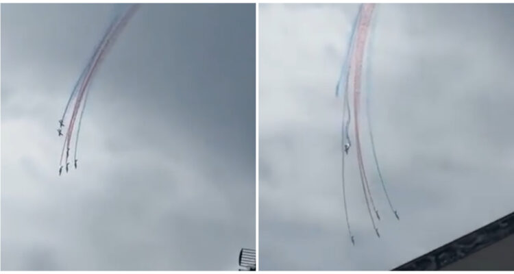 VIDEO | Dos aviones de la Patrulla de Francia chocan en pleno vuelo: pilotos alcanzaron a eyectarse