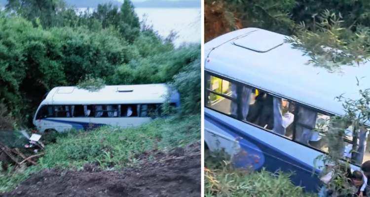 Bus con 26 pasajeros desbarranca en camino rural en Cochamó: usuarios apuntan contra conductor