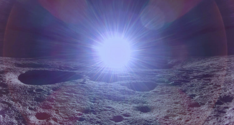 Foto de un amanecer en la Luna