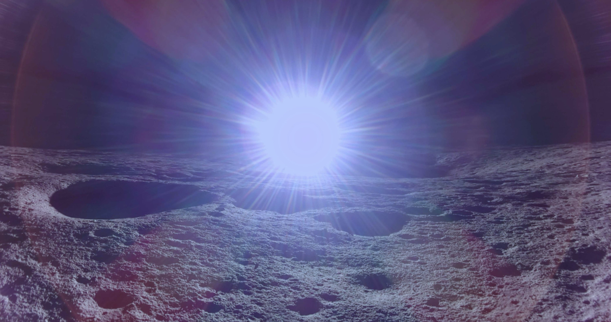 Foto de un amanecer en la Luna