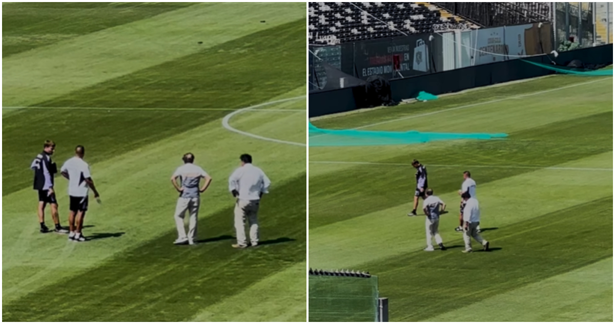 Aníbal Mosa y Jorge Almirón inspeccionan cancha del Monumental de Colo Colo