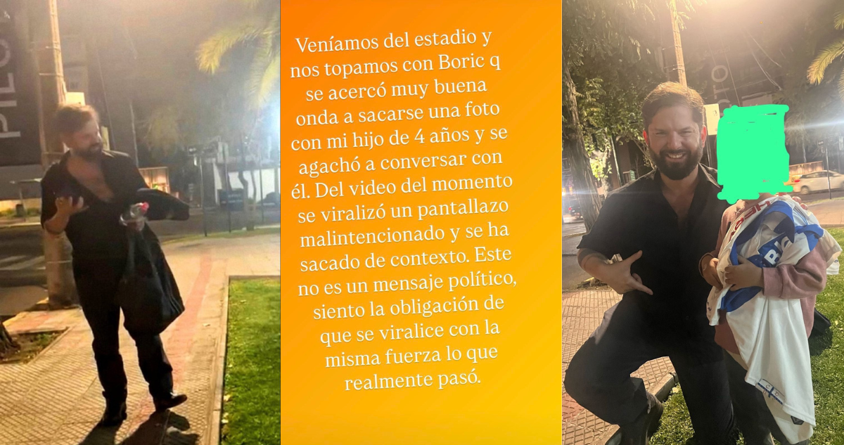 Presidente se sacó una foto con un pequeño hincha de la UC y cuentas en X utilizaron las imágenes para difundir fake news que fueron desmentidas por el propio Mandatario.