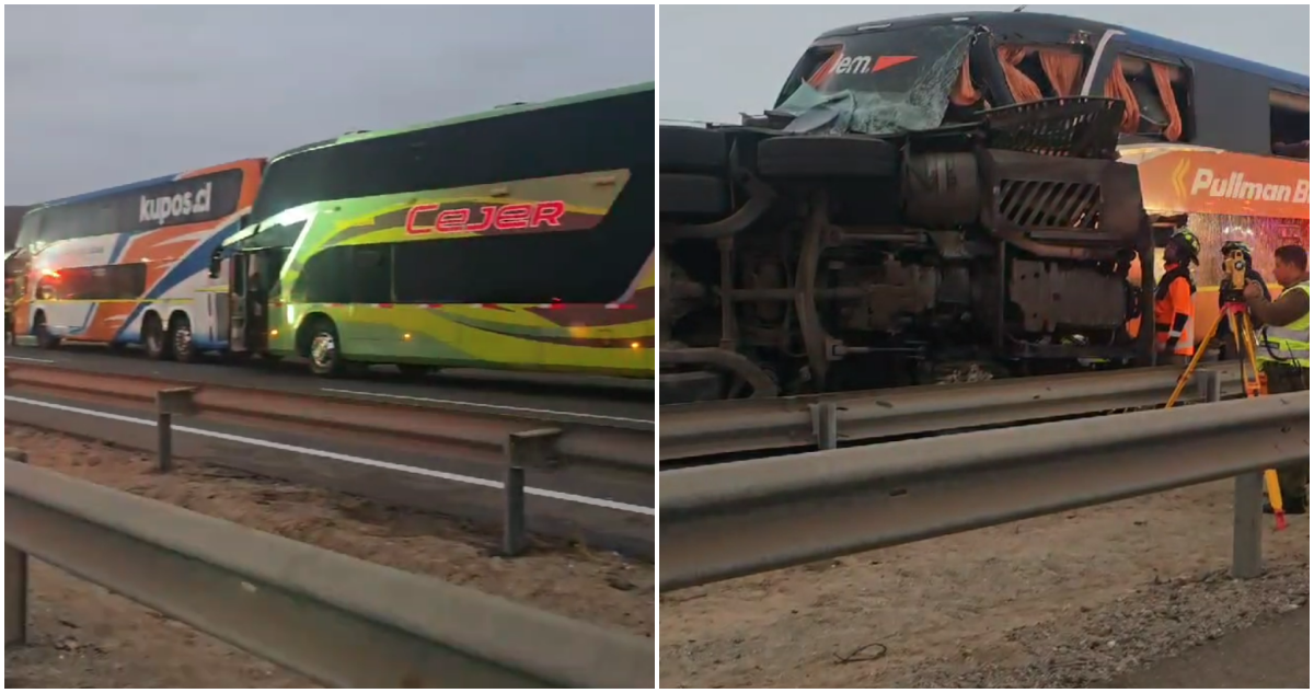 Cuatro buses colisionan en la Ruta 5 Norte: hay al menos seis muertos y 40 heridos