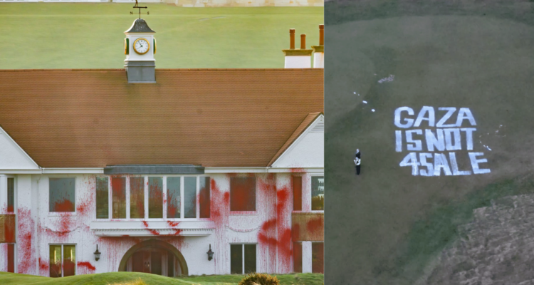 Vandalizan campo de golf de Donald Trump en Escocia: grupo pro Palestina se adjudicó el ataque