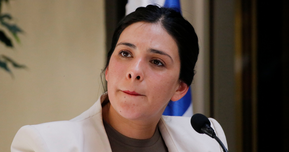 Diputada Cariola en un punto de prensa en el Congreso, fotografía de archivo.