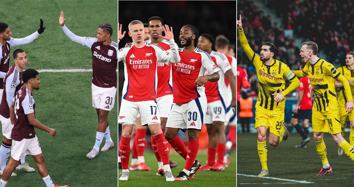 La Champions League definió nuevos cuartofinalistas: Aston Villa, Arsenal y Borussia Dortmund avanzan