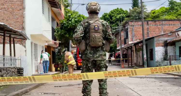 Escena de un ataque que se le atribuyó al EMC en el Cauca