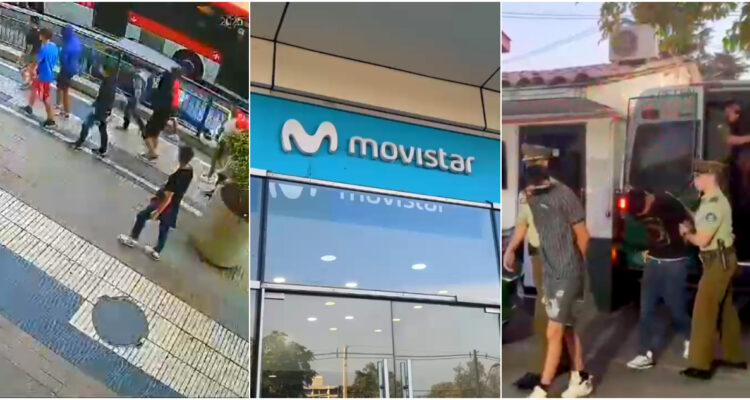 Detienen a banda de adolescentes que robó mediante turbazo sucursal Movistar en La Reina