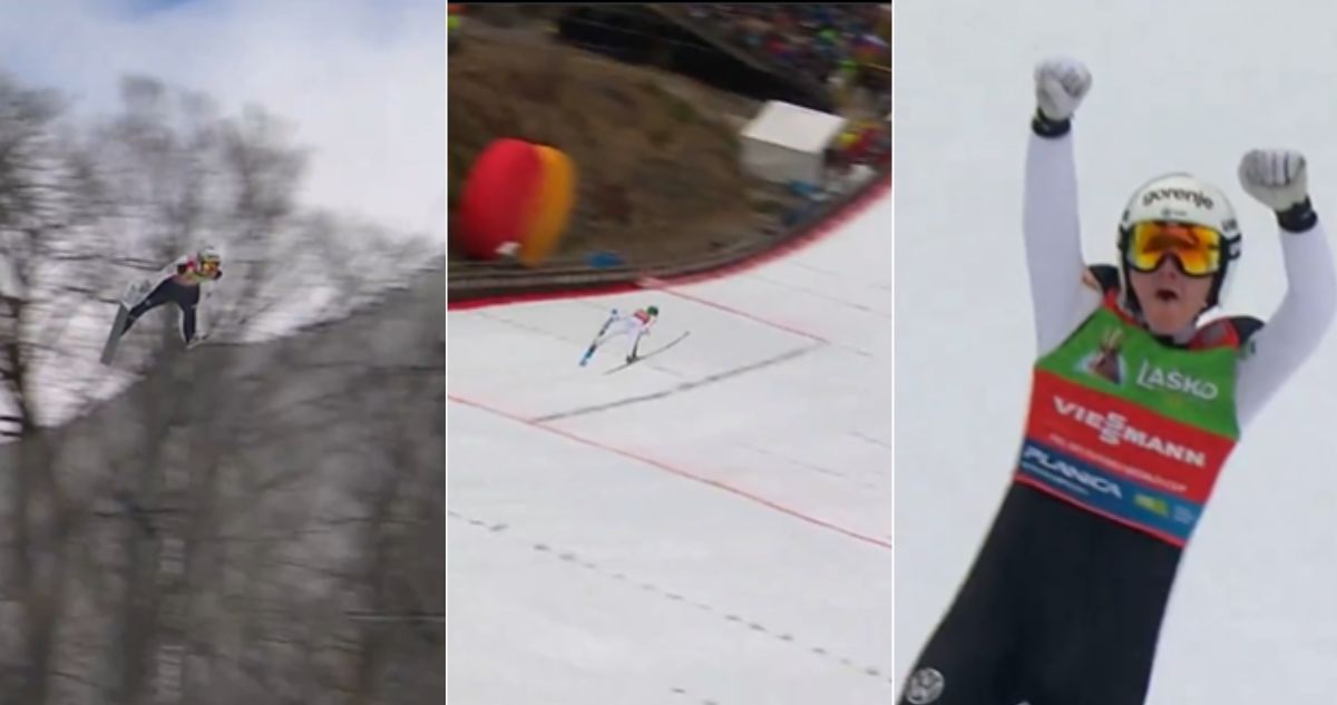 El impresionante salto de esquí en trampolín de Domen Prevc, el de mayor distancia de la historia